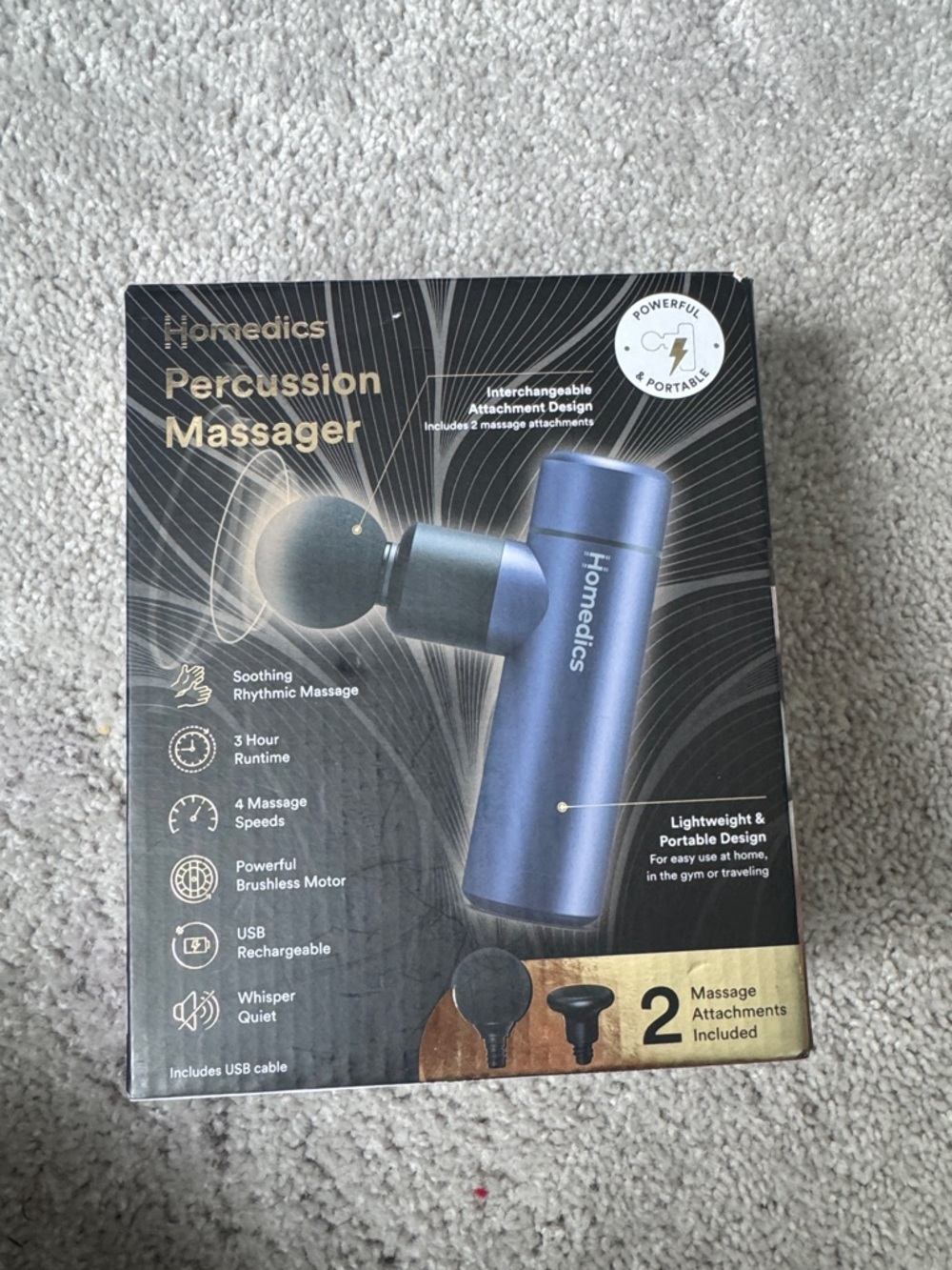 Homedics Percussion Massager - Blue Metallic